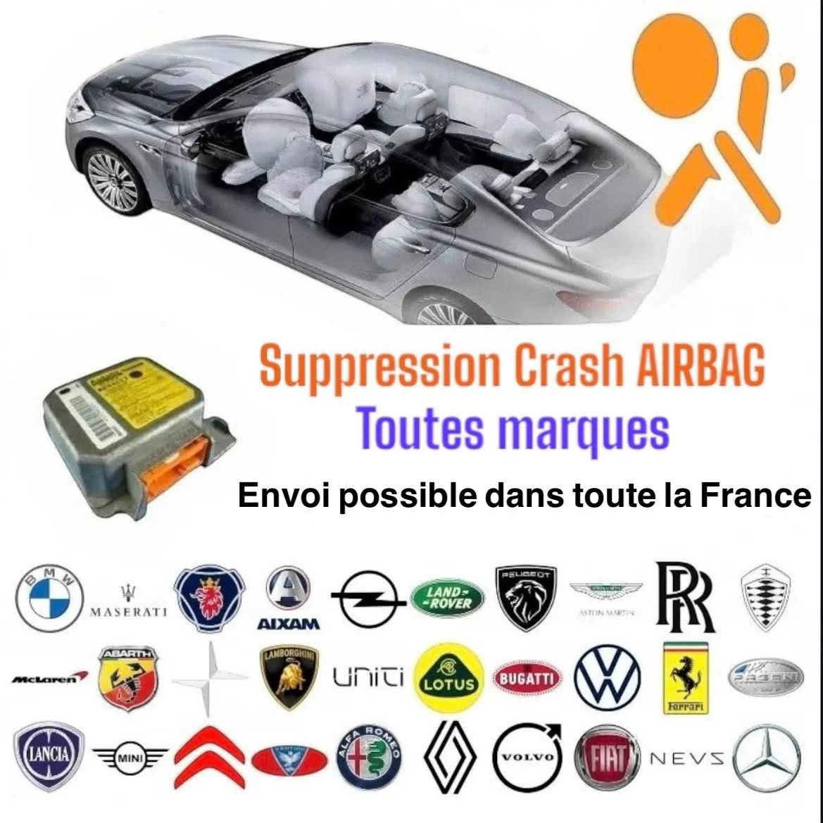 Illustration de suppression des données de collision d’un calculateur airbag